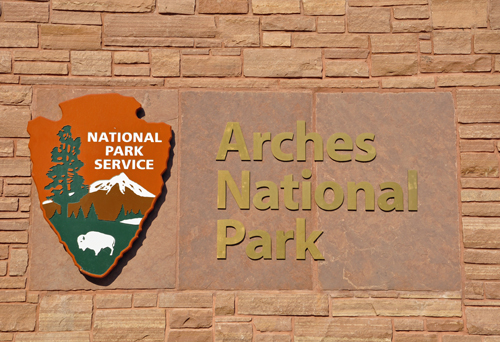 sign: Arches National  Park